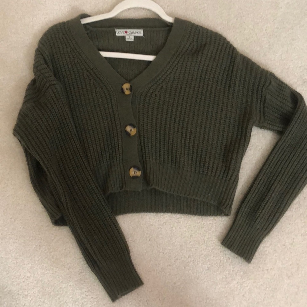 Green Button Down Sweater